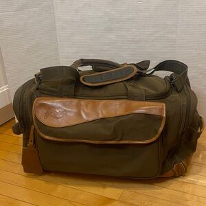 ROOTS Vintage Large Brown Men’s Canvas Duffel Travel Bag with Brown leather trim